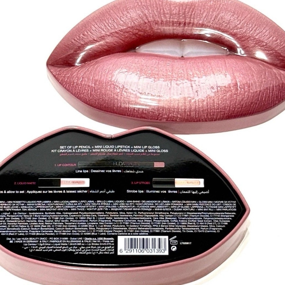HUDA BEAUTY  Contour & Strobe Lip Set Limited Edition MUSE & ANGELIC  NEW IN BOX